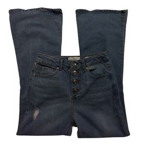 EUC Jessica Simpson High-Rise Button-Fly Girls Blue Flre Leg Jeans  Size 10